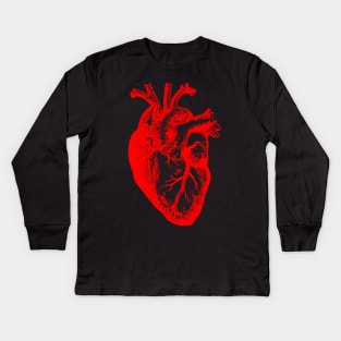 I love / I Heart Heart Anatomy Cardiologist Vintage Design Kids Long Sleeve T-Shirt